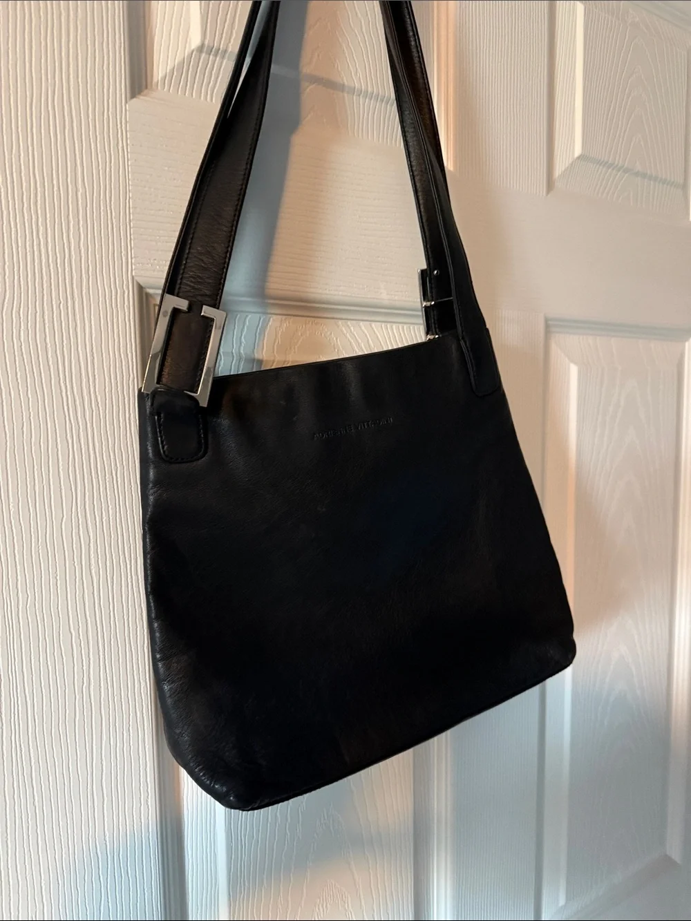 Adrienne Vittadini Black Leather Shoulder Bag